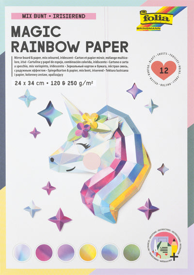 Folia Paper -  Regenboogpapier en karton folia 24x34 12vel 6tint