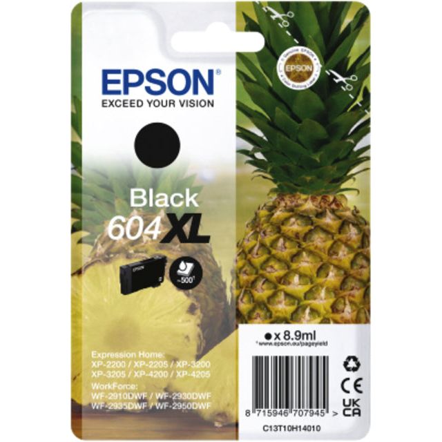 EPSON - CARTOUCE À L'ENK 604 XL, 500 pages, OEM C13T10H14010, noir