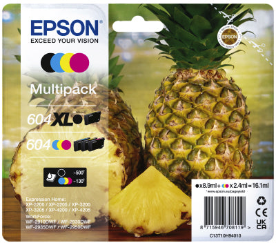 Epson - Cartuccia d'inchiostro 604XL/604 T10H94 nero + 3 colori