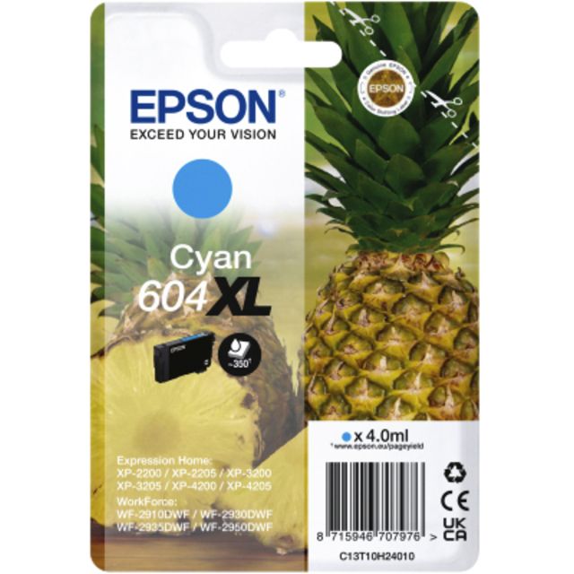 Epson - Cartouche d'encre 604XL T10H24 bleue