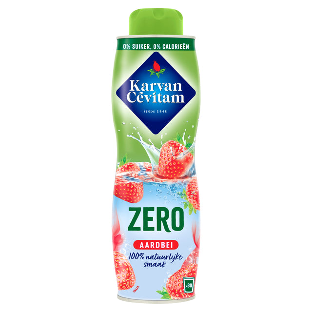 Karvan Cevitam - Siroop Karvan Cevitam Strawberry 0 sucre 600 ml | Bouteille 600 millilitres | 6 morceaux