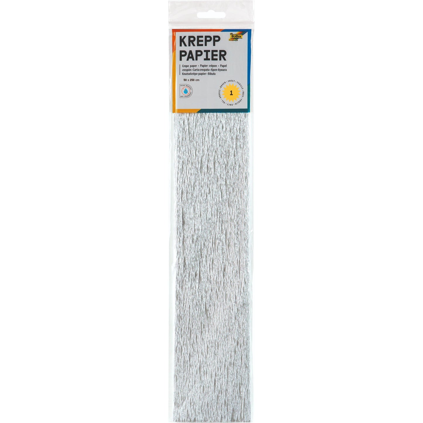 Folia - Papel crepé 250x50cm nr9126 plateado