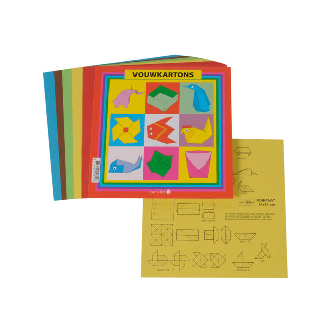 Papyrus -  Vouwkartons vierkant 16x16cm 105gram assorti 40 vel | 10 stuks