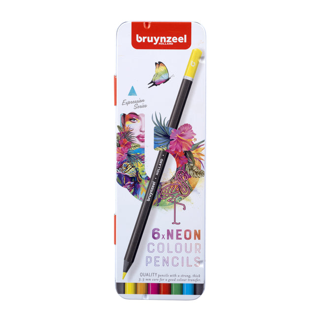Bruynzeel - Neon colored pencil set of 6 pieces