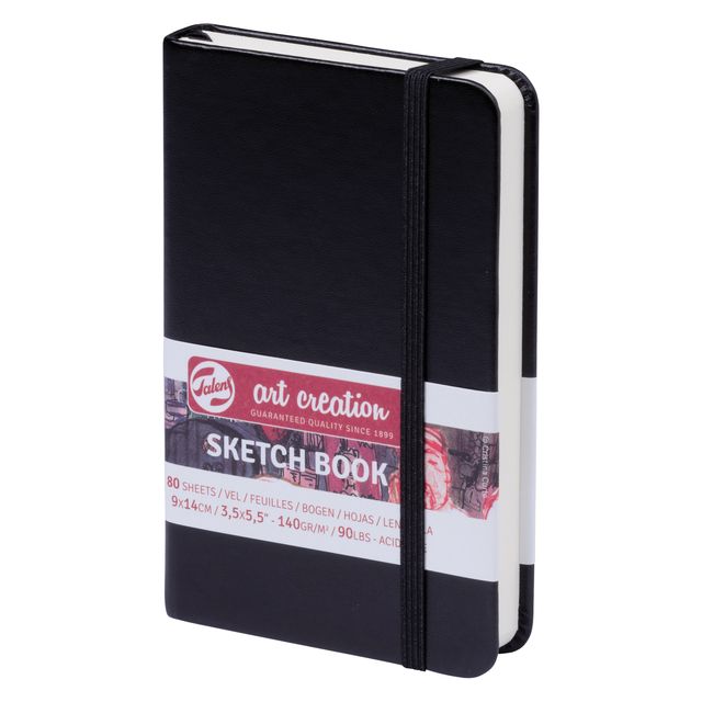 Talens Art Creation - Carnet de croquis Art Creation 80 feuilles blanches 140gr 90x140mm noir