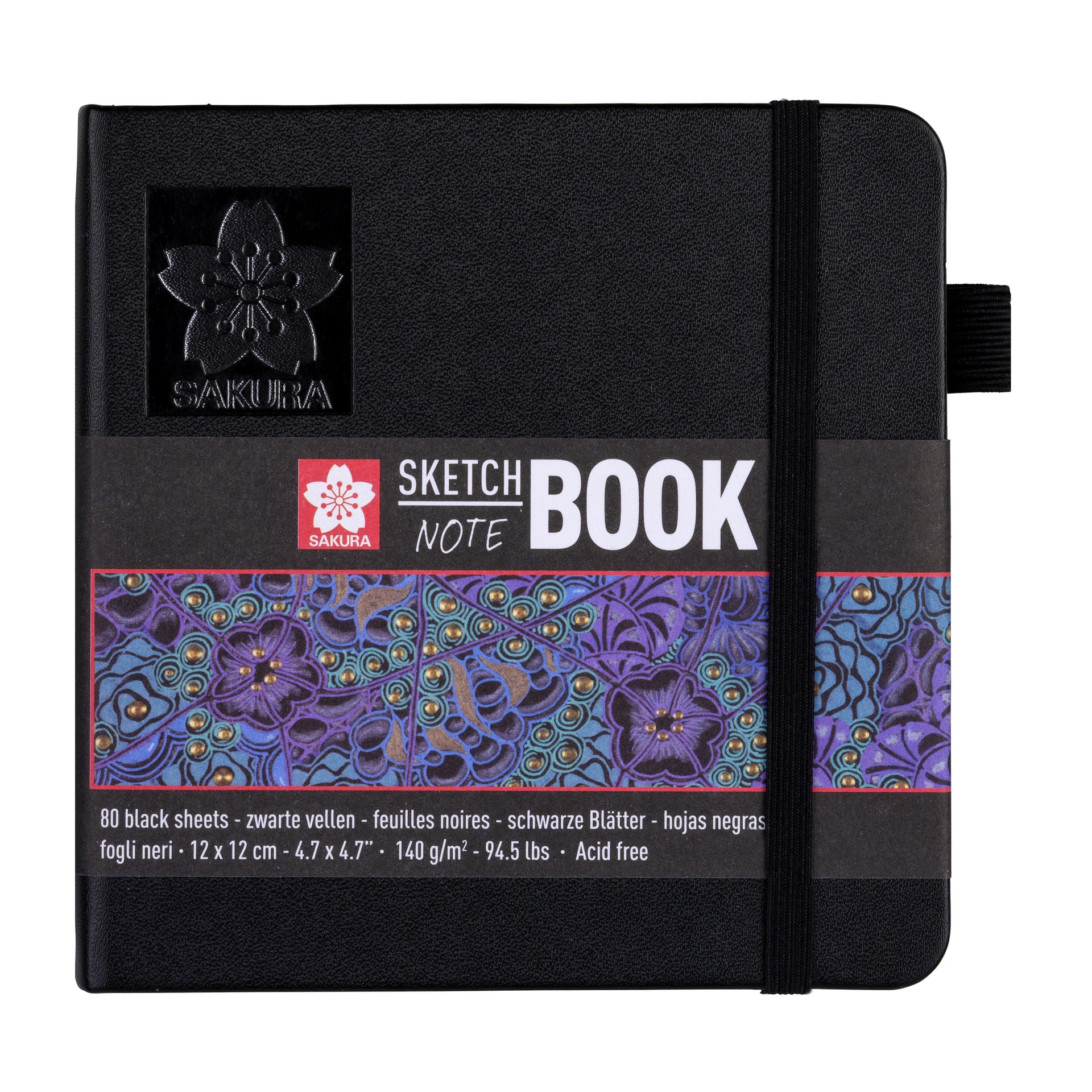 Sakura -  Schetsboek 80 zwarte vellen 120x120mm zwart | 5 stuks