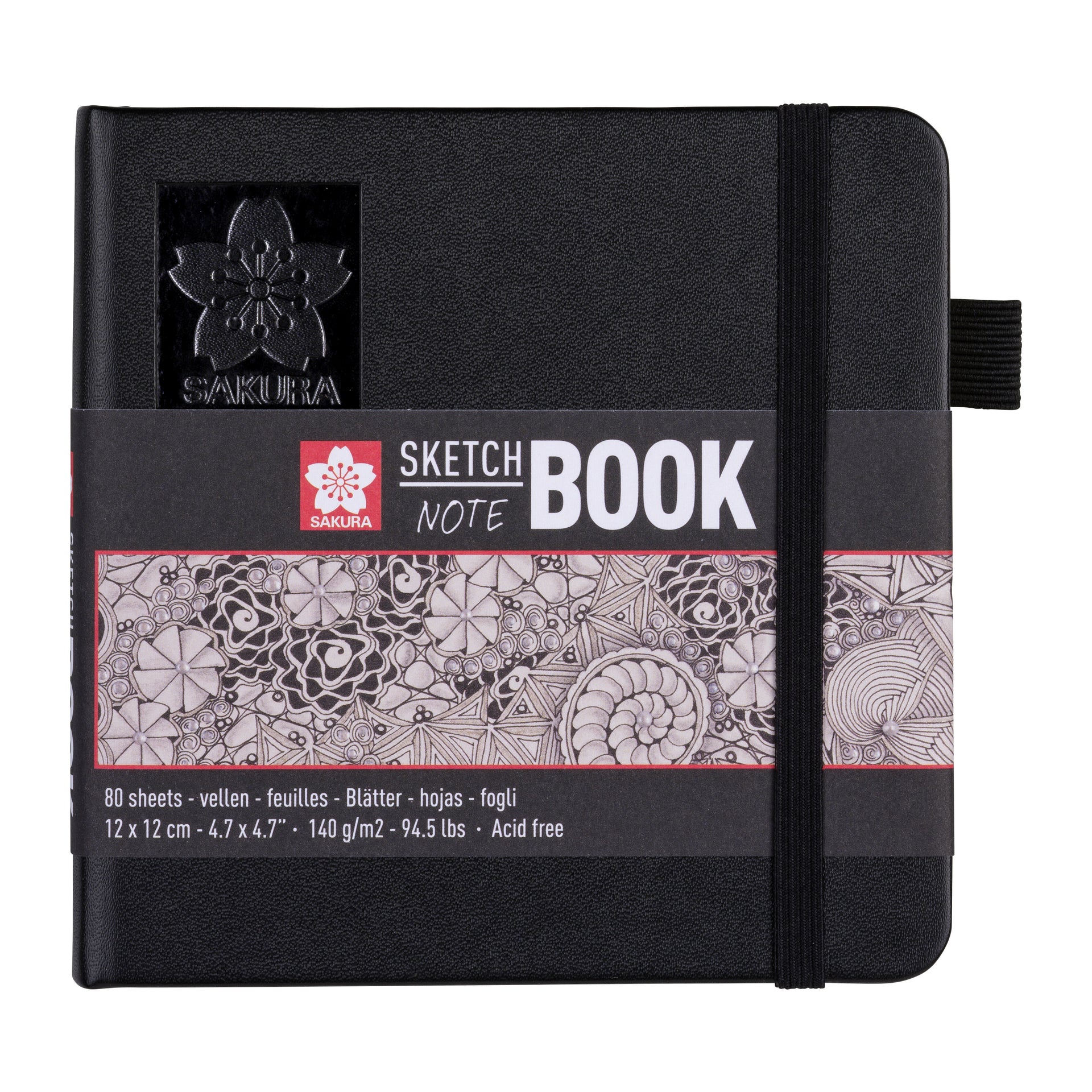 Sakura - Sketchbook 80 white sheets 140gr 120x120mm black | 5 pieces