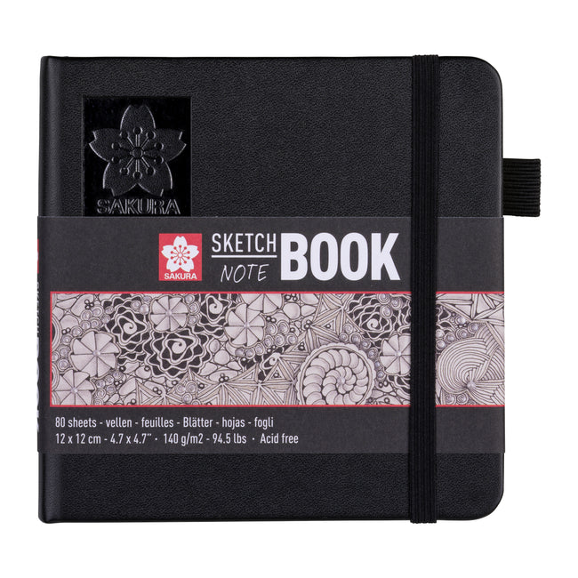 Sakura - Sketchbook 80 white sheets 140gr 120x120mm black | 5 pieces