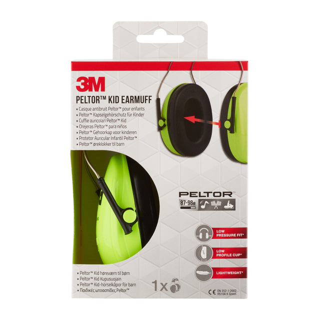 3M - Ohrenschützer Peltor Kinder H510AK (87-98 dB) grün | 6 Stück
