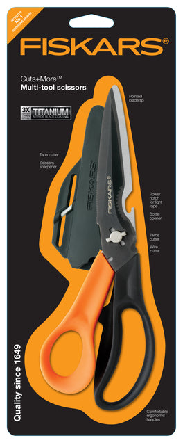Fiskars -  Schaar  titanium multifunctioneel zwart