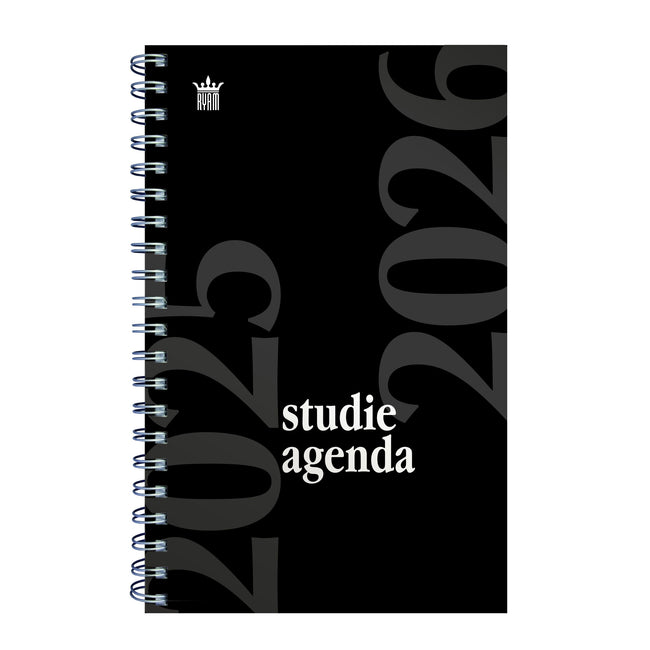Ryam - Agenda scolaire 2025-2026 Étude 7 jours/2 pages spirale noir