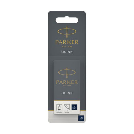 Parker - Cartouche d'encre Quink bleu-noir blister de 5 pièces