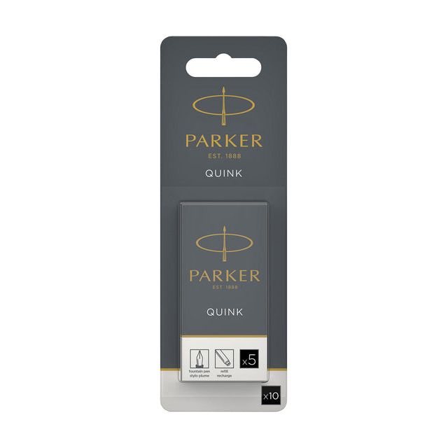 Parker - Tintenmuster Parker Quink Black | Blasen Sie ein 10 Stück