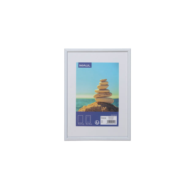 Maul - Cadre photo d'art, cadre en plastique, ft 15 x 21 cm, blanc