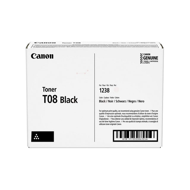 Canon -  TONER T08 BLACK tonercartridge 1 stuk(s) Origineel Zwart