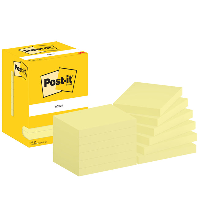 Post-it -  Memoblok  657 76x102mm geel | 8 stuks
