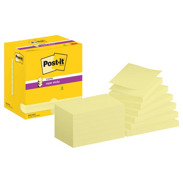 Post-it-memoblok 3m post-it z-note s350 klebry gelb | Box ein 12 Stück