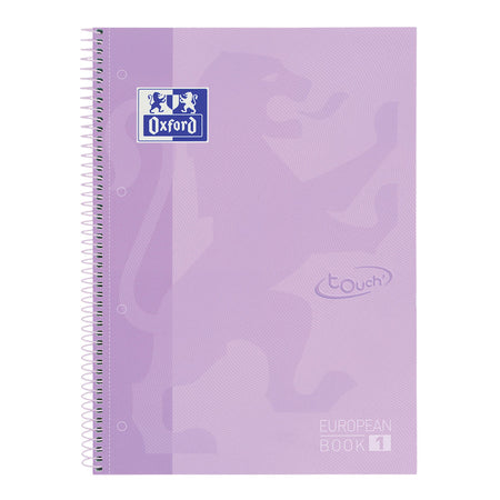 Oxford - Notebook Touch Peanbook A4+ linea 4 fori 80 fogli viola pastello | 10 pezzi