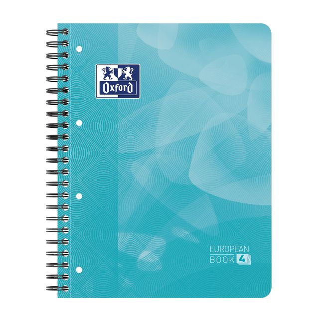 Oxford - Cahier de projets Ecole A4+ ligne 4 trous 240 pages 80gr aqua | 5 pièces