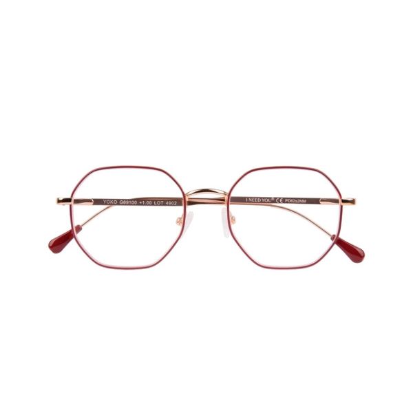 Leesbril I Need You +2.00 dpt Yoko rood-koper