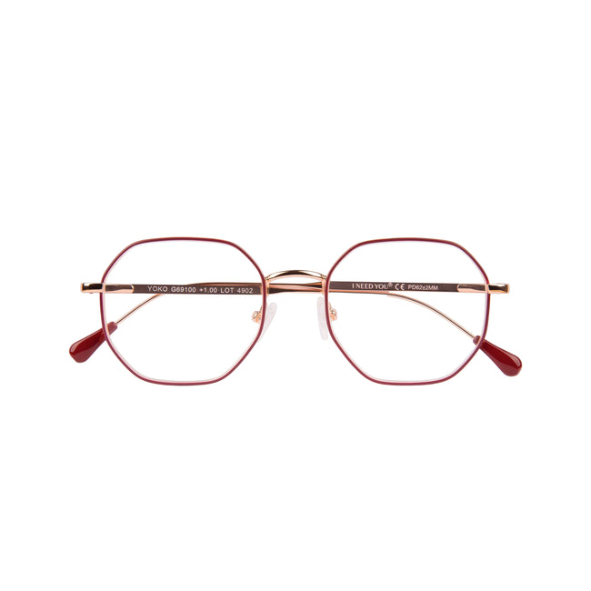 I Need You - Lesebrille +3,00 dpt Yoko rot-kupfer