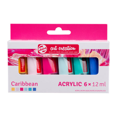 Talens Art Creation – Acrylfarbe Art Creation Caribbean 12 ml Set mit 6 Farben