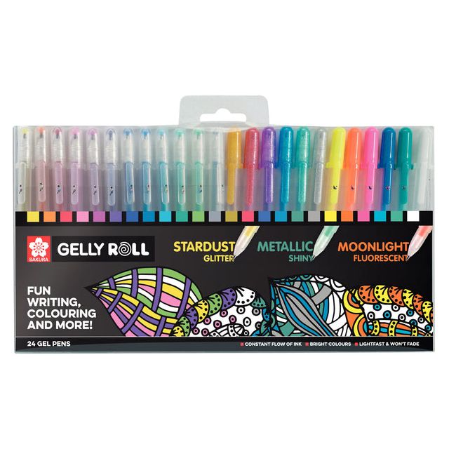 SAKURA - Gelly Roll mixte Set 24 | Réglez une pièce 24 | 4 pièces