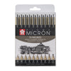 Sakura - Fineliner Pigma Micron 10er-Set Schreibbreiten schwarz | 6 Stück