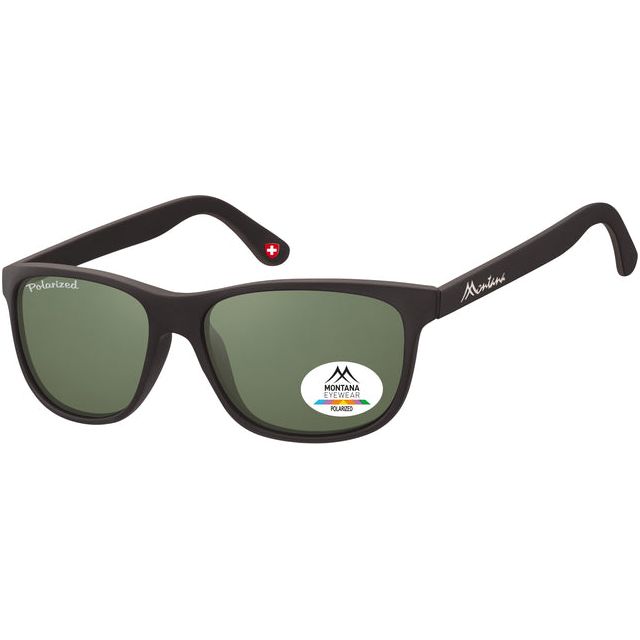 Montana - Lunettes de soleil avec Green G15 Verre polarisée Matt noir