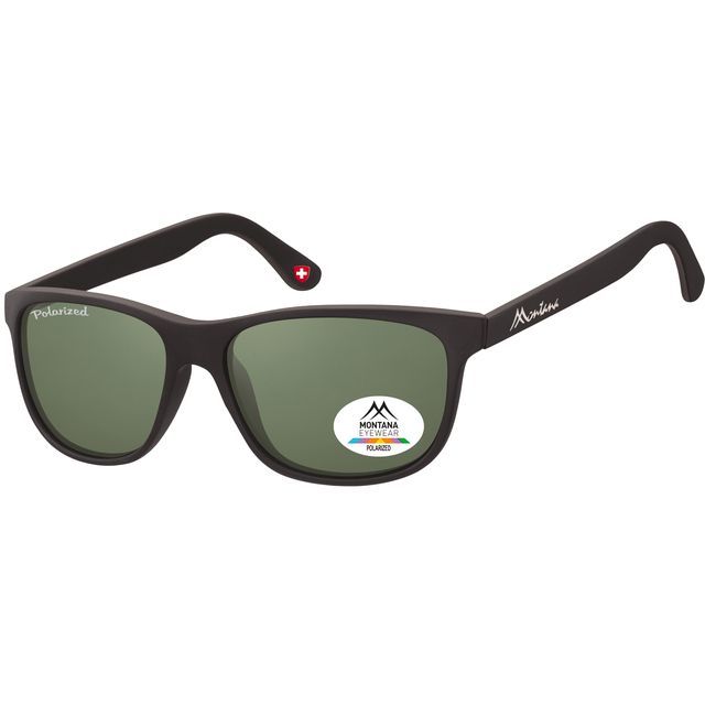 Montana - Lunettes de soleil avec verre polarisé vert G15 noir mat