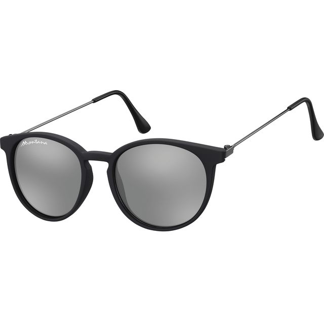 Montana - Lunettes de soleil avec verre miroir rond Revo noir mat