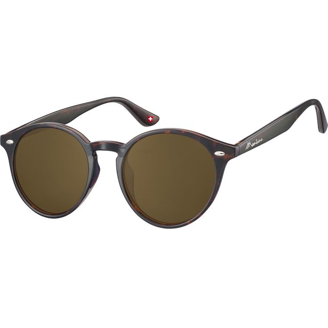 Montana -  Zonnebril  met bruin rond glas turtle