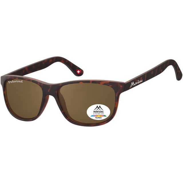 Montana - Sonnenbrille Montana mit brauner Eisglas mattes Schildkröte