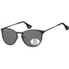 Montana - Gafas de sol con cristal redondo polarizado ahumado y patillas de metal negro
