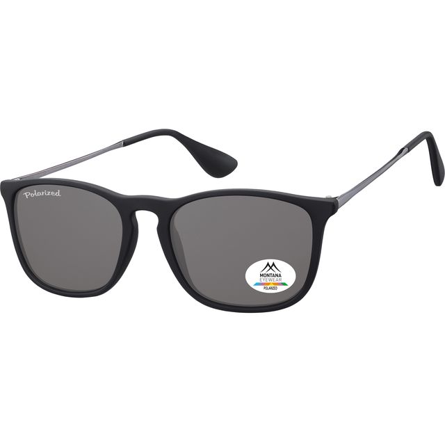 Montana - Sunglasses with smoke polarized glass and black metal temples