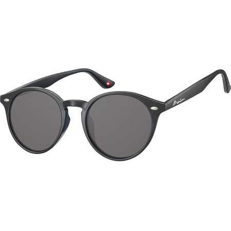 Montana – Sonnenbrille mit rauchigem rundem Glas schwarz