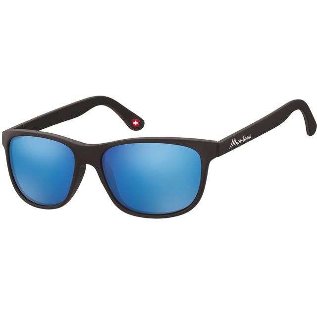 Montana -  Zonnebril  met revo blauw glas mat zwart