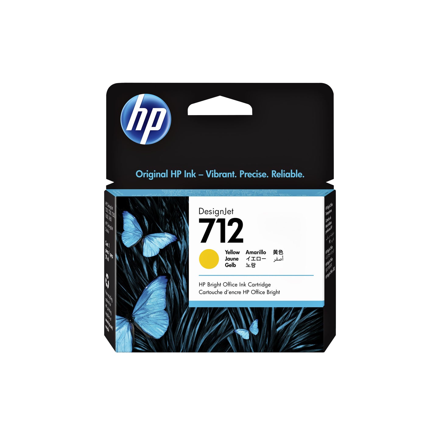 HP - Cartucho de tinta 712 3ed69a amarillo