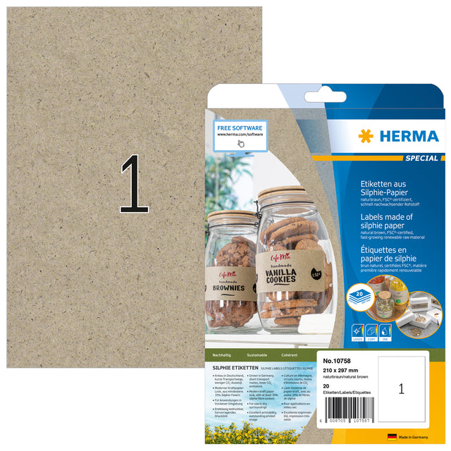 Silphie - Herma 10758 Label 210x297mm Silphie Br 20 pièces