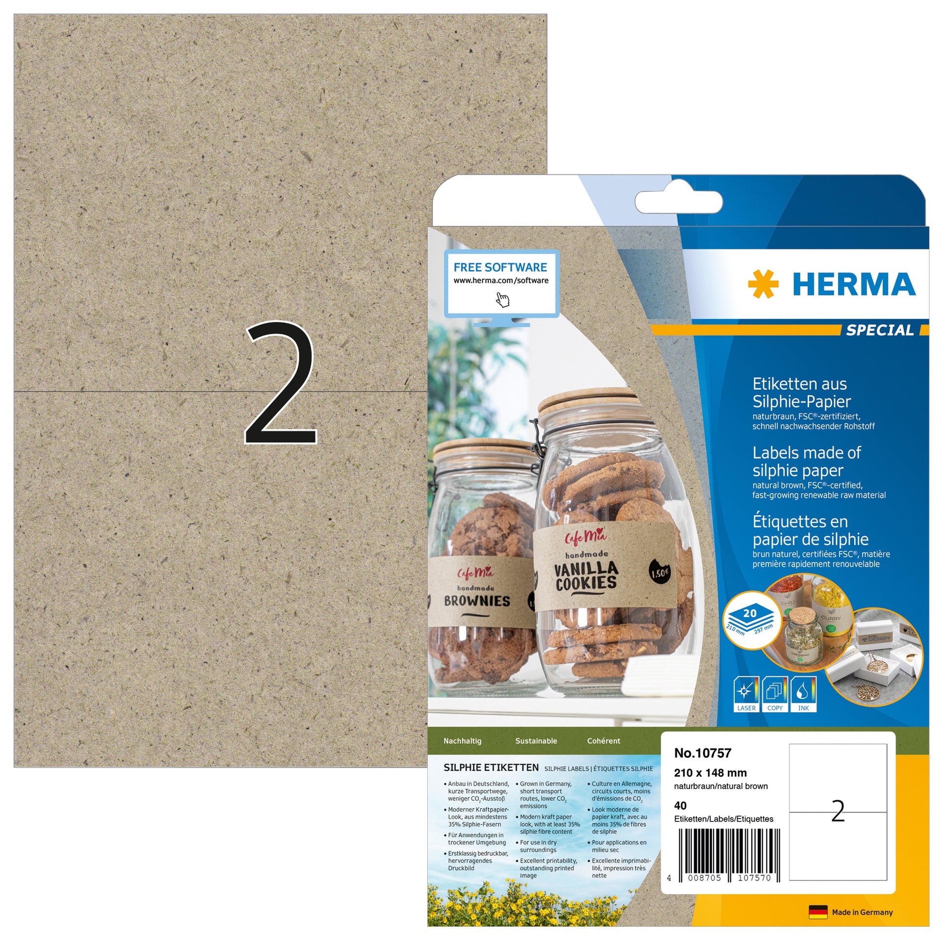 HERMA -  Etiket  10757 210x148mm silphie br 40st