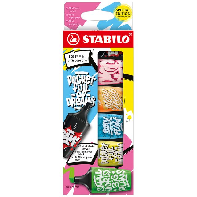 STABILO - Highlighter BOSS mini by Snooze One assorted blister of 6 pieces
