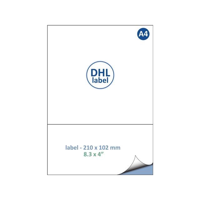 Rillstab - Return label DHL A4 1,000 sheets 210x102mm 1000 labels