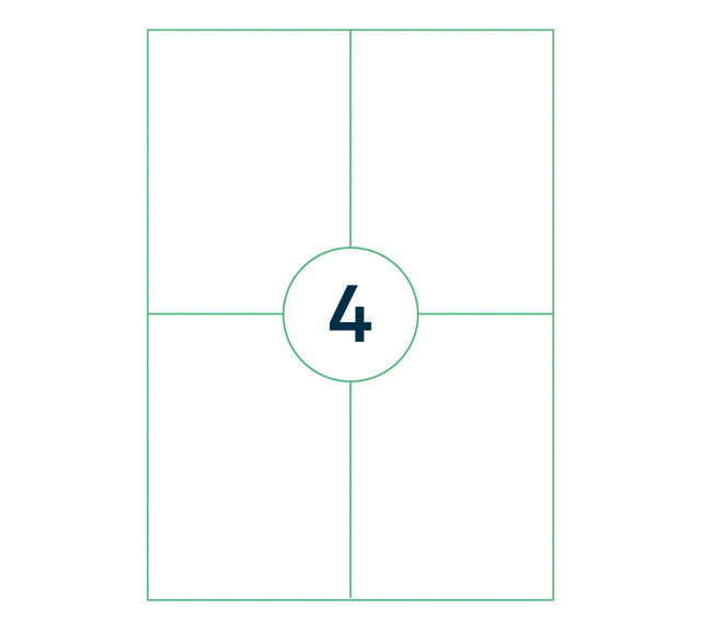 QBasic - Etikett A4 1.000 Blatt 105x148 mm 4000 Etiketten