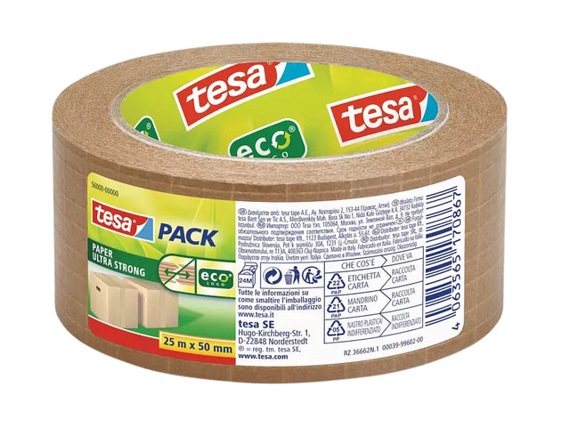 TESA - ECOLOGO ULTRA STROF, 50 mm x 25 m, papier, marron