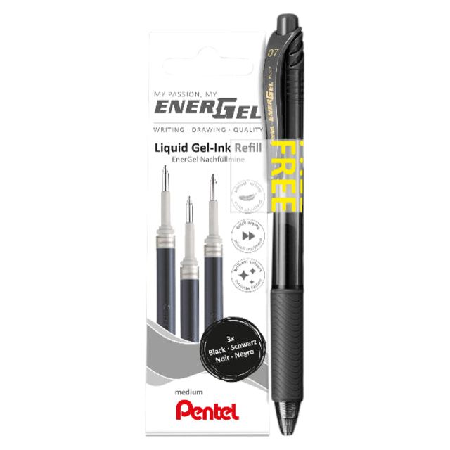 Pentel - Gelschrijvervulling  lr7 energel + gelp m zw | 12 stuks