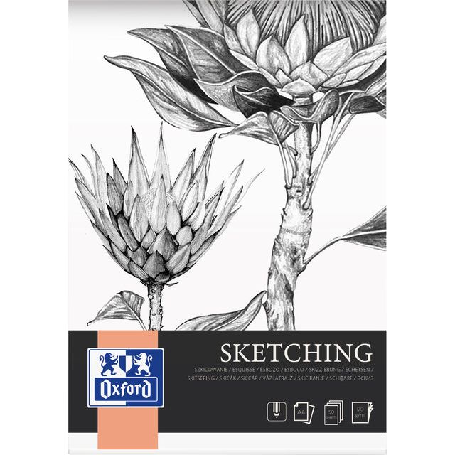 Oxford - Tekenblok oxford sketching a4 50 vel | 5 stuks