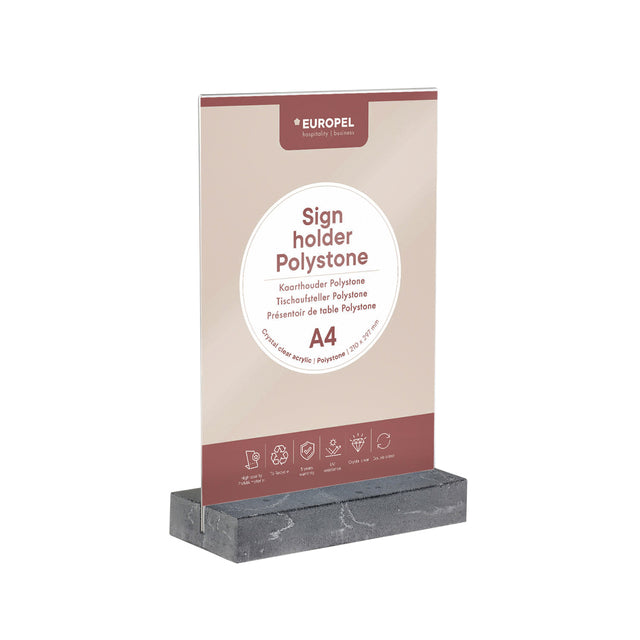 Europel - Tarjetero peel A4 Polystone antracita