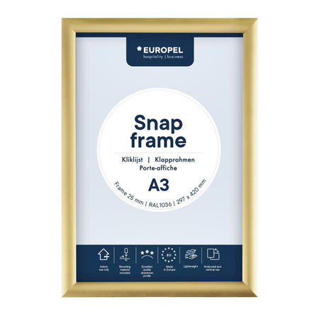 Europel - Cornice a scatto staccabile A3 25mm oro