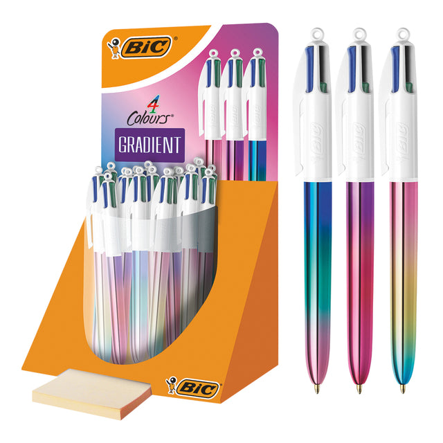 BIC - Colours Gradient 4-kleurenbalpen, medium, klassieke inktkleuren