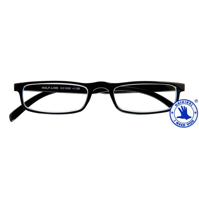 I Need You - Reading glasses +2.50 dpt Half-line black